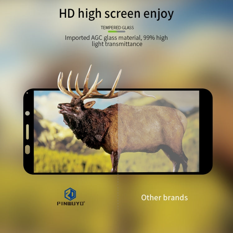 For Huawei Y5P/Y5 Prime PINWUYO 9H 2.5D Full Screen Tempered Glass Film(Black) - Huawei Tempered Glass by PINWUYO | Online Shopping UK | buy2fix