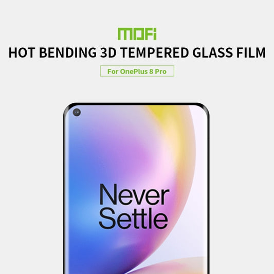 For OnePlus 8 Pro MOFI 9H 3D Explosion Proof Thermal Bending Full Screen Covered Tempered Glass Film(Black) by MOFI
