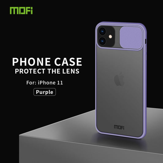 For iPhone 11 MOFI Xing Dun Series Translucent Frosted PC + TPU Privacy Anti-glare Shockproof All-inclusive Protective Case(Purple) by MOFI