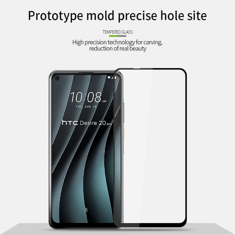 For HTC Desire 20 Pro PINWUYO 9H 2.5D Full Screen Tempered Glass Film(Black) - For HTC by PINWUYO | Online Shopping UK | buy2fix