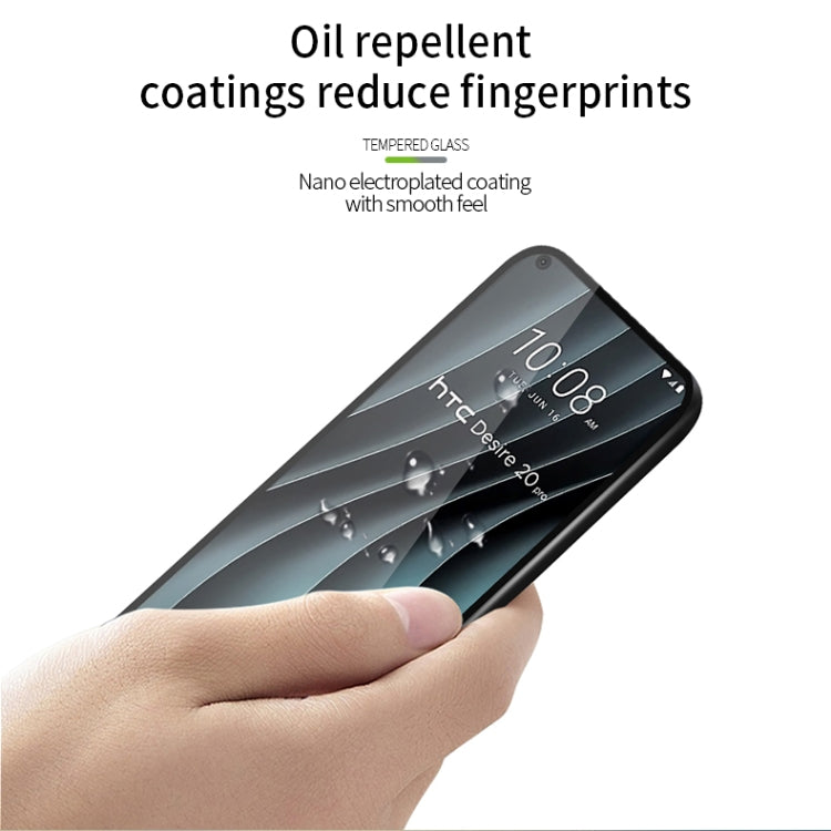 For HTC Desire 20 Pro PINWUYO 9H 2.5D Full Screen Tempered Glass Film(Black) - For HTC by PINWUYO | Online Shopping UK | buy2fix