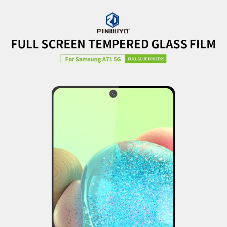 For Samsung Galaxy A71 5G PINWUYO 9H 2.5D Full Screen Tempered Glass Film(Black) - Galaxy Tempered Glass by PINWUYO | Online Shopping UK | buy2fix