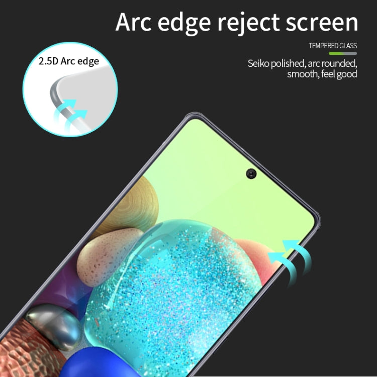 For Samsung Galaxy A71 5G PINWUYO 9H 2.5D Full Screen Tempered Glass Film(Black) - Galaxy Tempered Glass by PINWUYO | Online Shopping UK | buy2fix