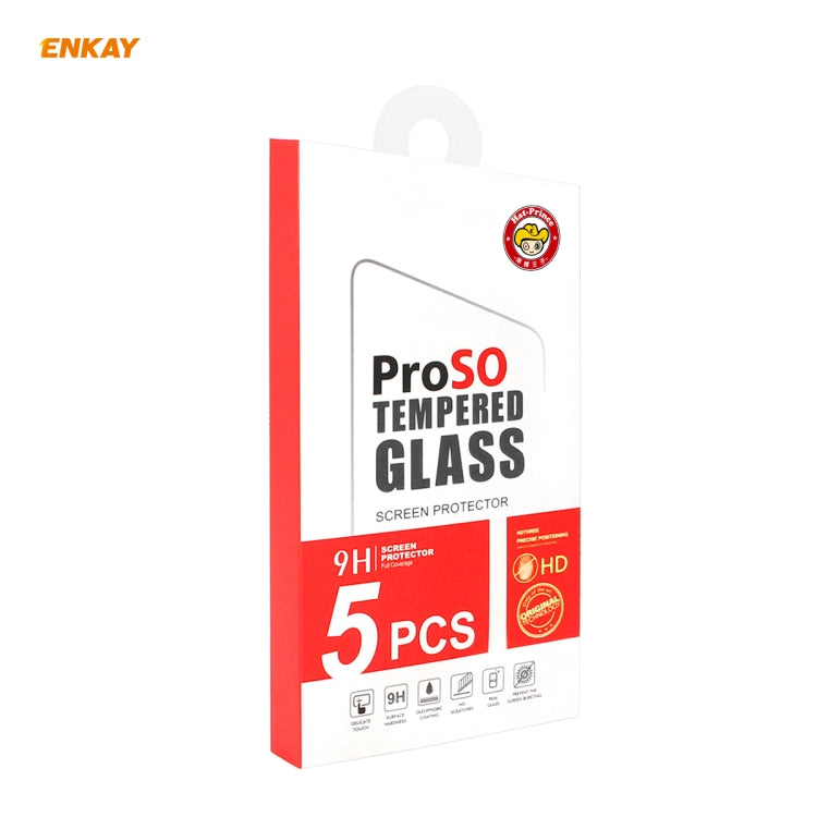 For Redmi 9 / 9A / 9C 5 PCS ENKAY Hat-Prince 0.26mm 9H 2.5D Curved Edge Tempered Glass Film by ENKAY