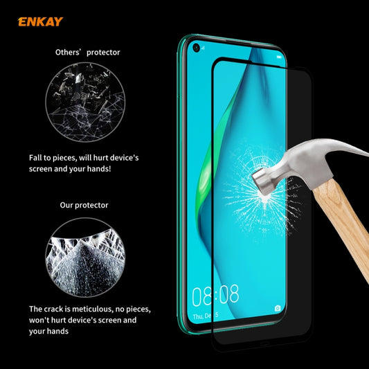 For Huawei P40 Lite ENKAY Hat-Prince Full Glue 0.26mm 9H 2.5D Tempered Glass Full Coverage Film by ENKAY