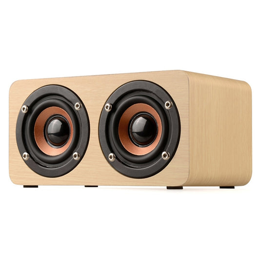 W5 Portable HiFi Shock Bass Wooden Bluetooth Speaker(Yellow) by buy2fix