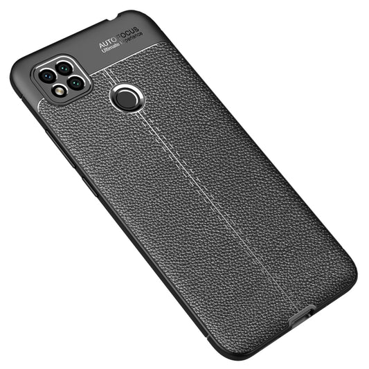 For Xiaomi Redmi 9C Litchi Texture TPU Shockproof Case(Black) by buy2fix