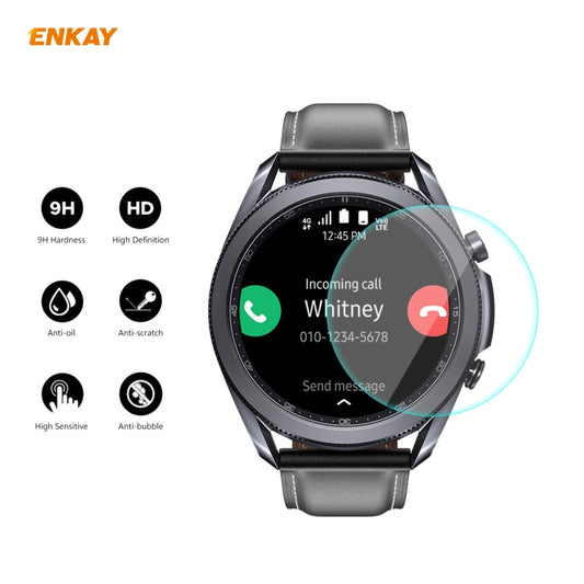 For Samsung Galaxy Watch 3 45mm ENKAY Hat-Prince 0.2mm 9H 2.15D Curved Edge Tempered Glass Screen Protector Watch Film by ENKAY