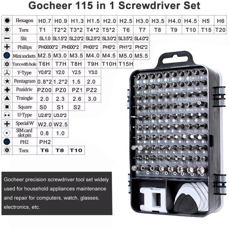 115 in 1 Precision Screw Driver Mobile Phone Computer Disassembly Maintenance Tool Set(Blue) - Screwdriver Set by buy2fix | Online Shopping UK | buy2fix