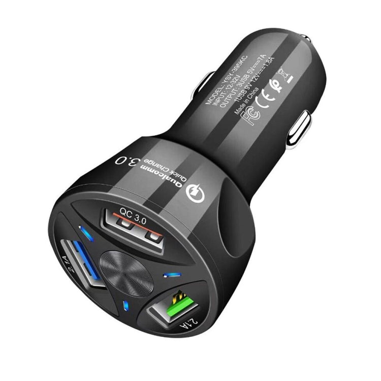 YSY-395KC QC3.0 3 USB 35W High Power Vehicle Charger / Mobile Phone Tablet Universal Vehicle Charger(Black) - Car Charger by buy2fix | Online Shopping UK | buy2fix