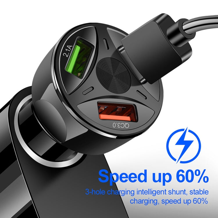 YSY-395KC QC3.0 3 USB 35W High Power Vehicle Charger / Mobile Phone Tablet Universal Vehicle Charger(Black) - Car Charger by buy2fix | Online Shopping UK | buy2fix