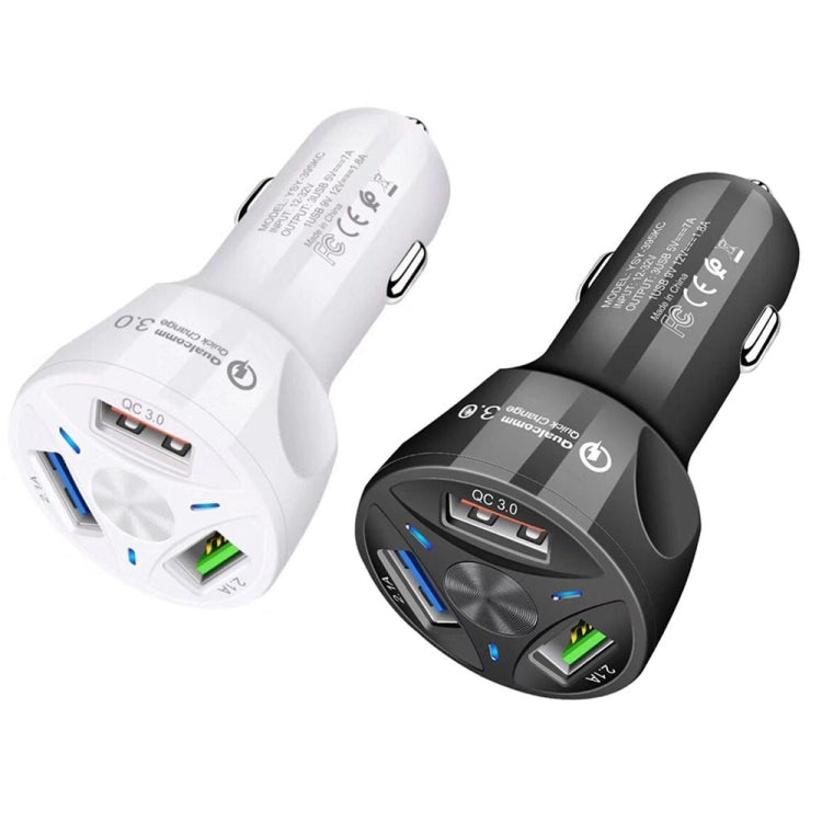 YSY-395KC QC3.0 3 USB 35W High Power Vehicle Charger / Mobile Phone Tablet Universal Vehicle Charger(White) by buy2fix