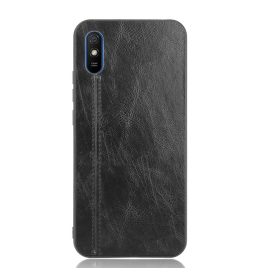 For Xiaomi Redmi 9A Shockproof Sewing Cow Pattern Skin PC + PU + TPU Case(Black) by buy2fix