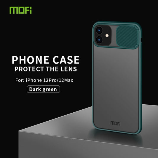 For iPhone 12 Pro Max MOFI Xing Dun Series Translucent Frosted PC + TPU Privacy Anti-glare Shockproof All-inclusive Protective Case(Green) by MOFI
