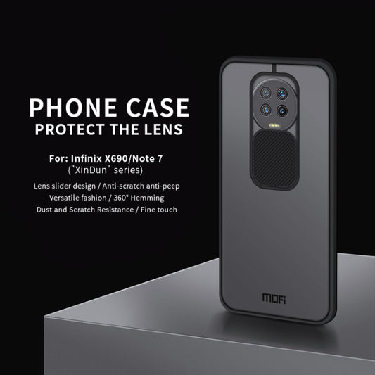 For Infinix X690 / Note7 MOFI Xing Dun Series Translucent Frosted PC + TPU Privacy Anti-glare Shockproof All-inclusive Protective Case(Black) by idewei