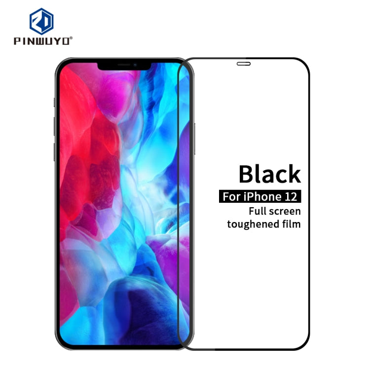 For iPhone 12 mini PINWUYO 9H 2.5D Full Screen Tempered Glass Film(Black) - iPhone 12 mini Tempered Glass by PINWUYO | Online Shopping UK | buy2fix
