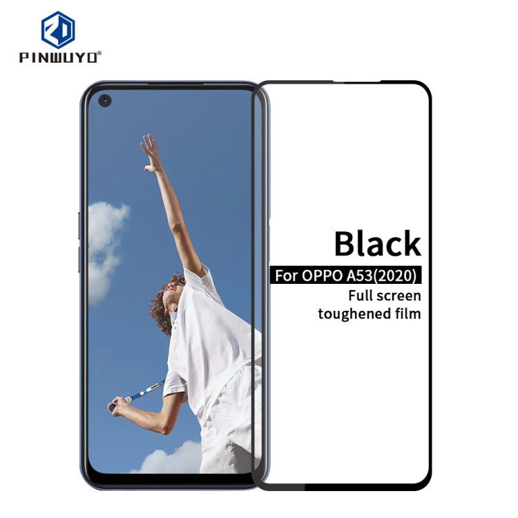 For OPPO A53 (2020) PINWUYO 9H 2.5D Full Screen Tempered Glass Film(Black) - OPPO Tempered Glass by PINWUYO | Online Shopping UK | buy2fix