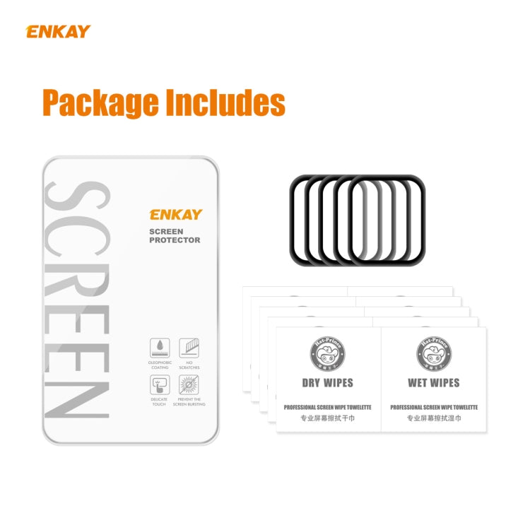 5 PCS For Apple Watch Series 6/5/4/SE 44mm ENKAY Hat-Prince 3D Full Screen PET Curved Hot Bending HD Screen Protector Film(Black) - Watch Cases by ENKAY | Online Shopping UK | buy2fix