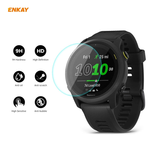 10 PCS For Garmin Forerunner 745 ENKAY Hat-Prince 0.2mm 9H 2.15D Curved Edge Tempered Glass Film by ENKAY