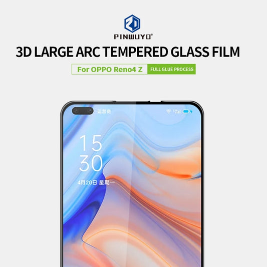 For OPPO Reno4 Z PINWUYO 9H 3D Curved Full Screen Explosion-proof Tempered Glass Film(Black) by PINWUYO