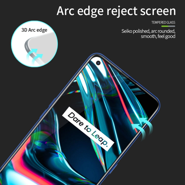 For OPPO Realme7 Pro PINWUYO 9H 3D Curved Full Screen Explosion-proof Tempered Glass Film(Black) - OPPO Tempered Glass by PINWUYO | Online Shopping UK | buy2fix