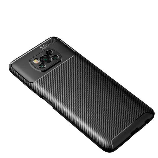 For Xiaomi POCO X3 Carbon Fiber Texture Shockproof TPU Case(Black) by buy2fix