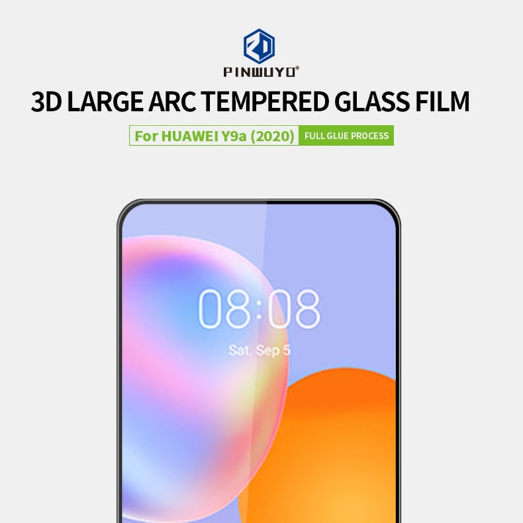 For Huawe Y9a (2020) PINWUYO 9H 3D Curved Full Screen Explosion-proof Tempered Glass Film(Black) - Huawei Tempered Glass by PINWUYO | Online Shopping UK | buy2fix