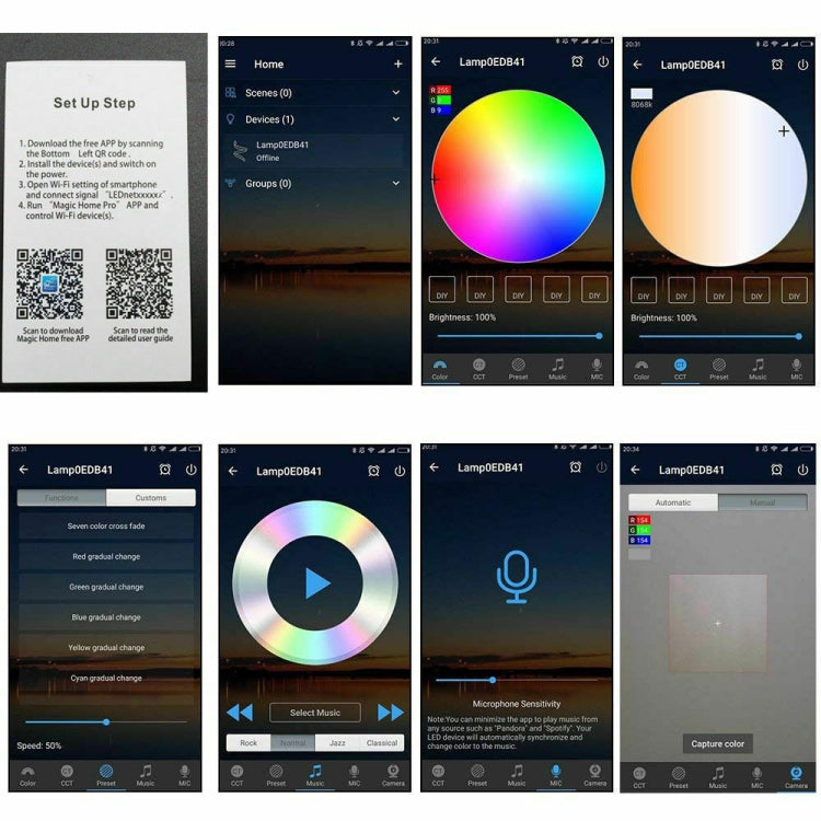 5M 5050 RGB LED Strip Light WIFI Smart Home Power Kit Set (Not waterproof) by buy2fix