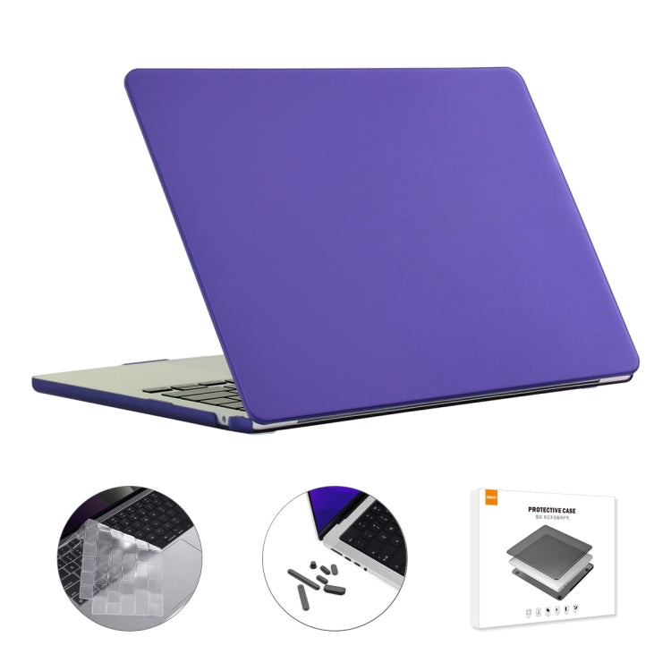 For MacBook Air 13.6 2022/2024 A2681 M2 / A3113 M3 US Version ENKAY 3 in 1 Matte Laptop Case with TPU Keyboard Film / Anti-dust Plugs (Deep Purple) - MacBook Air Cases by ENKAY | Online Shopping UK | buy2fix