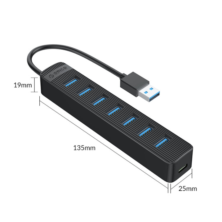 ORICO TWU3-7A-BK 7-Port USB 3.0 HUB - USB 3.0 HUB by ORICO | Online Shopping UK | buy2fix