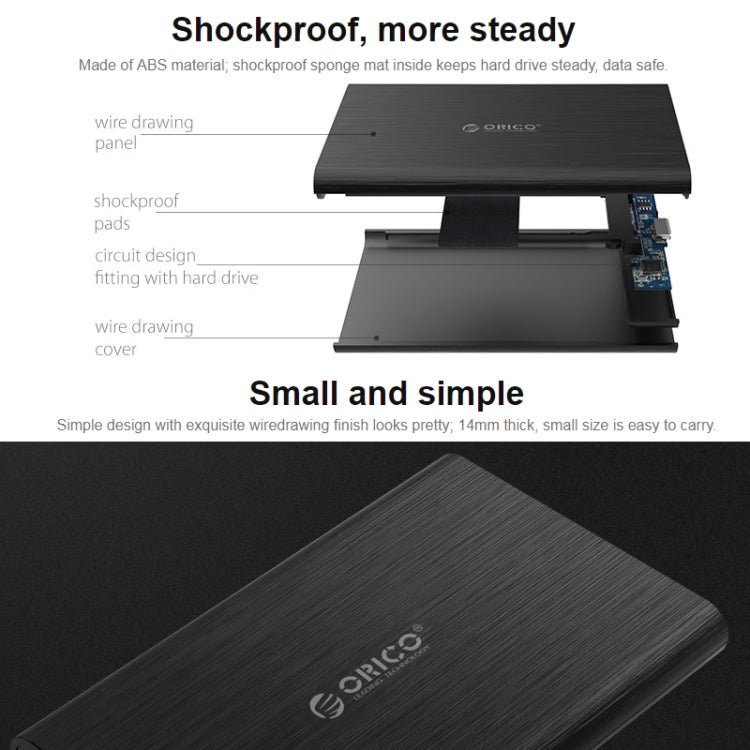 ORICO 2189C3 2.5 inch Type-C Hard Drive Enclosure - HDD Enclosure by ORICO | Online Shopping UK | buy2fix