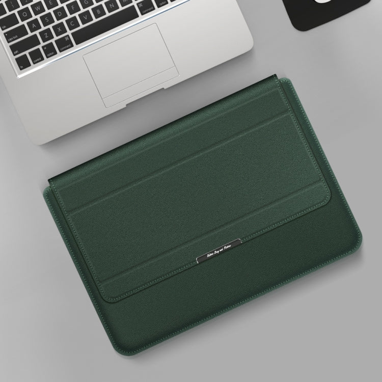 4 in 1 Universal Laptop Holder PU Waterproof Protection Wrist Laptop Bag, Size:15/16inch(Green) - 15 inch by buy2fix | Online Shopping UK | buy2fix