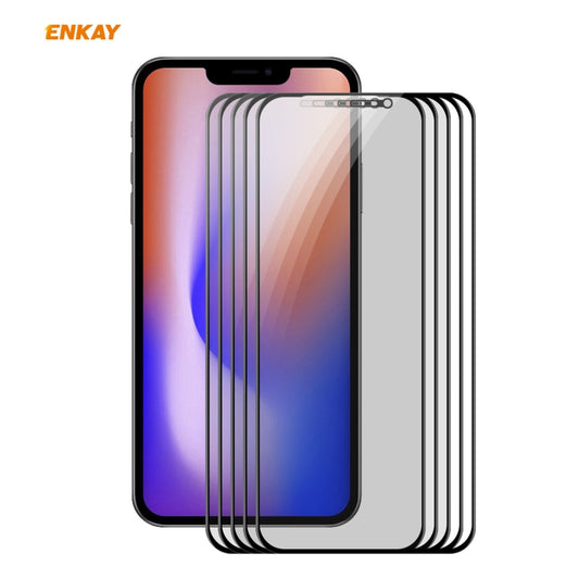 For iPhone 12 / 12 Pro 5pcs ENKAY Hat-Prince 0.26mm 9H 6D Privacy Anti-spy Full Screen Tempered Glass Film 6.1 by ENKAY