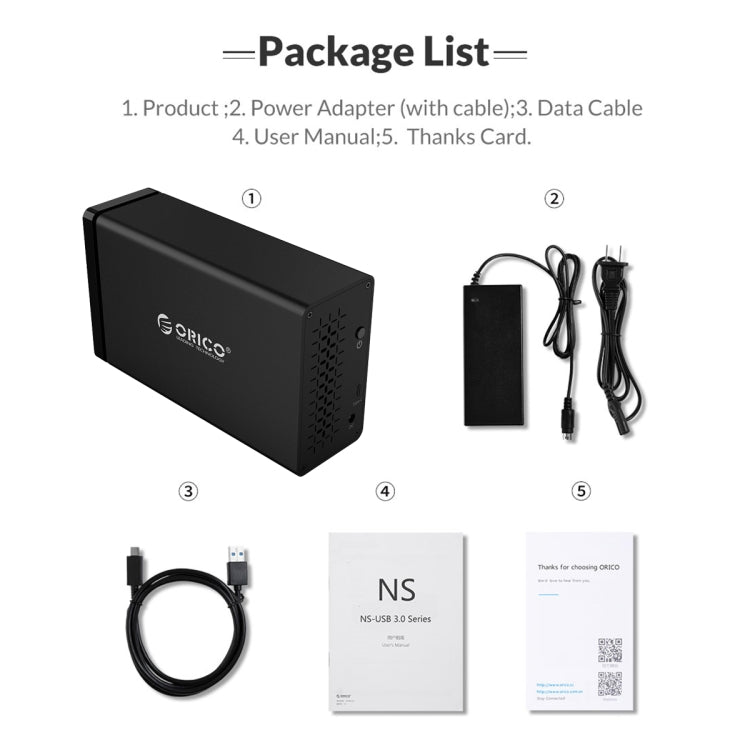 ORICO NS200RU3 2 Bay USB3.0 Hard Drive Enclosure with Raid - HDD Enclosure by ORICO | Online Shopping UK | buy2fix