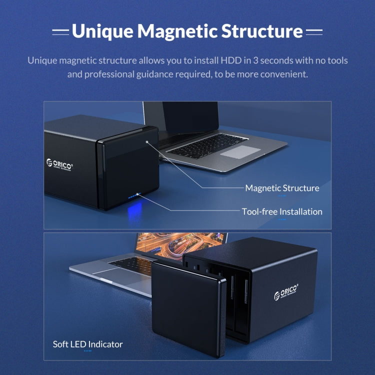 ORICO NS200RU3 2 Bay USB3.0 Hard Drive Enclosure with Raid - HDD Enclosure by ORICO | Online Shopping UK | buy2fix
