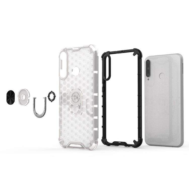 For Huawei Y7p 2020 Shockproof Honeycomb PC + TPU Ring Holder Protection Case(Blue) - Huawei Cases by buy2fix | Online Shopping UK | buy2fix