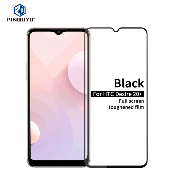 For HTC Desire 20+ PINWUYO 9H 2.5D Full Screen Tempered Glass Film(Black) - Others by PINWUYO | Online Shopping UK | buy2fix