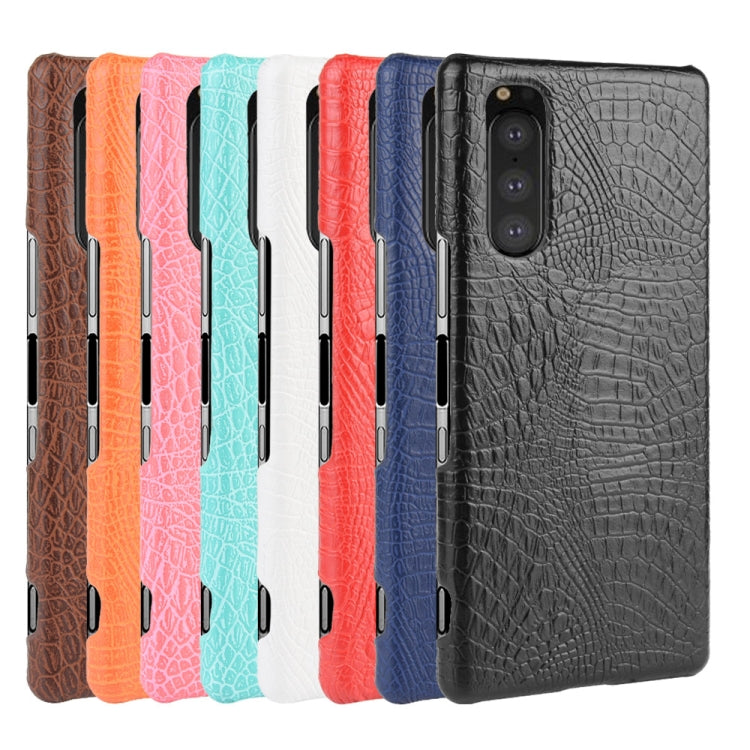 For Sony Xperia 5 II Shockproof Crocodile Texture PC + PU Case(Black) by buy2fix