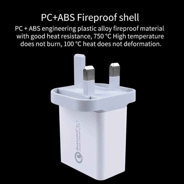 SDC-30W 30W QC 3.0 USB + 2.4A Dual USB 2.0 Ports Mobile Phone Tablet PC Universal Quick Charger Travel Charger, UK Plug by buy2fix