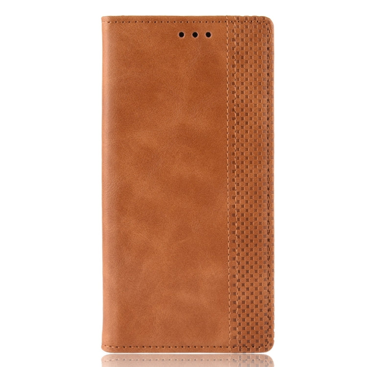 For OPPO Realme 7 Pro Magnetic Buckle Retro Crazy Horse Texture Horizontal Flip Leather Case , with Holder & Card Slots & Photo Frame(Brown) - Realme Cases by buy2fix | Online Shopping UK | buy2fix