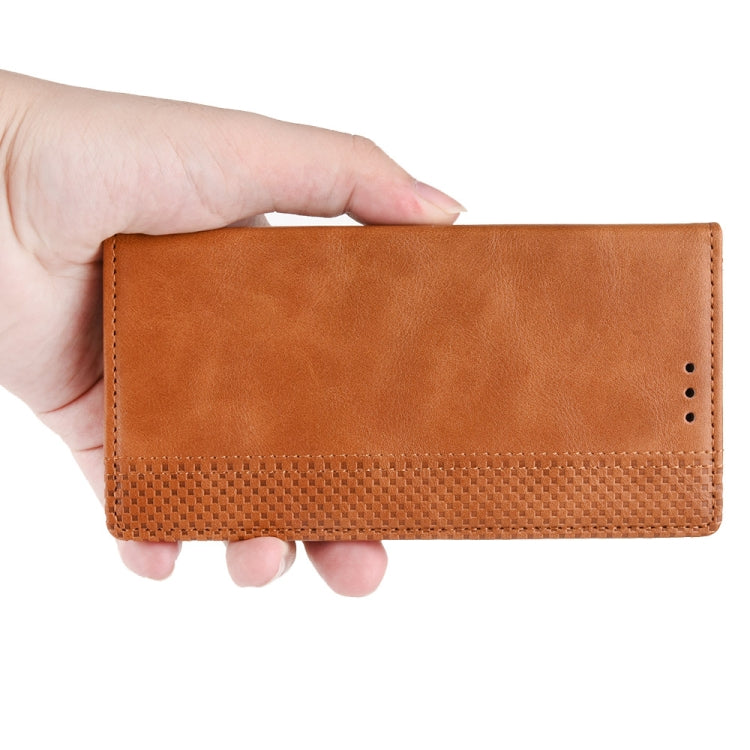For OPPO Realme 7 Pro Magnetic Buckle Retro Crazy Horse Texture Horizontal Flip Leather Case , with Holder & Card Slots & Photo Frame(Brown) - Realme Cases by buy2fix | Online Shopping UK | buy2fix