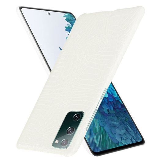 For Samsung Galaxy S20 FE Shockproof Crocodile Texture PC + PU Case(White) by NILLKIN