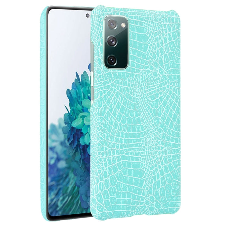 For Samsung Galaxy S20 FE Shockproof Crocodile Texture PC + PU Case(Light Green) - Galaxy S20 FE Cases by NILLKIN | Online Shopping UK | buy2fix