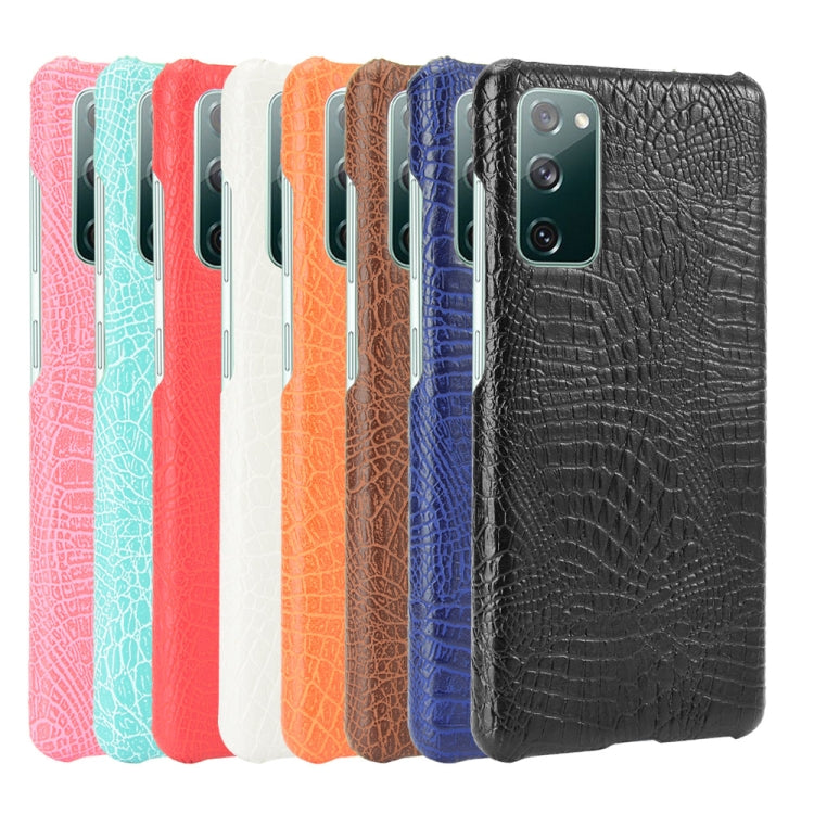 For Samsung Galaxy S20 FE Shockproof Crocodile Texture PC + PU Case(White) by NILLKIN