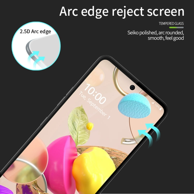 For LG K42 / K52 PINWUYO 9H 2.5D Full Screen Tempered Glass Film(Black) - LG Tempered Glass by PINWUYO | Online Shopping UK | buy2fix