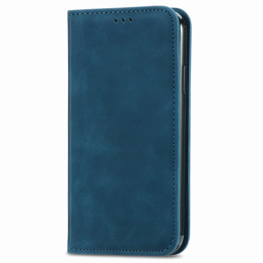 For Huawei P smart 2021 Retro Skin Feel Business Magnetic Horizontal Flip Leather Case(Blue) by buy2fix