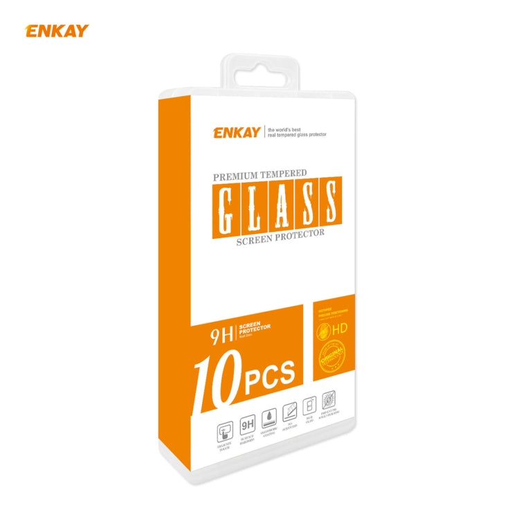 For Huawei P Smart 2021 10 PCS ENKAY Hat-Prince 0.26mm 9H 2.5D Curved Edge Tempered Glass Film by PINWUYO