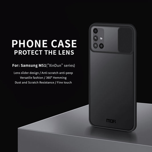 For Samsung Galaxy M51 MOFI Xing Dun Series Translucent Frosted PC + TPU Privacy Anti-glare Shockproof All-inclusive Protective Case(Black) by MOFI