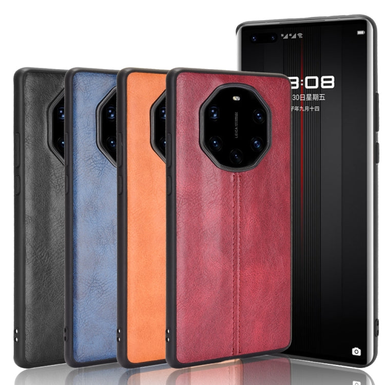 For Huawei Mate 40 RS Porsche Design Shockproof Sewing Cow Pattern Skin PC + PU + TPU Case(Blue) - Huawei Cases by buy2fix | Online Shopping UK | buy2fix