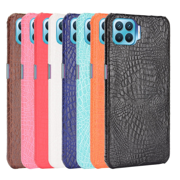 For OPPO F17 Pro / A93 / Reno4 Lite / Reno4 F Shockproof Crocodile Texture PC + PU Case(White) by buy2fix